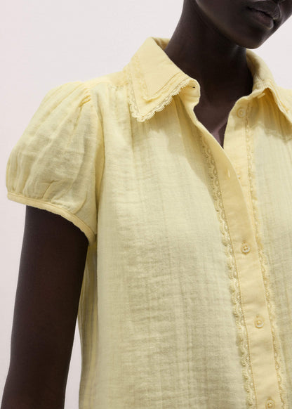 Yellow Cheesecloth Straight Summer Blouse | ME+EM Clothing