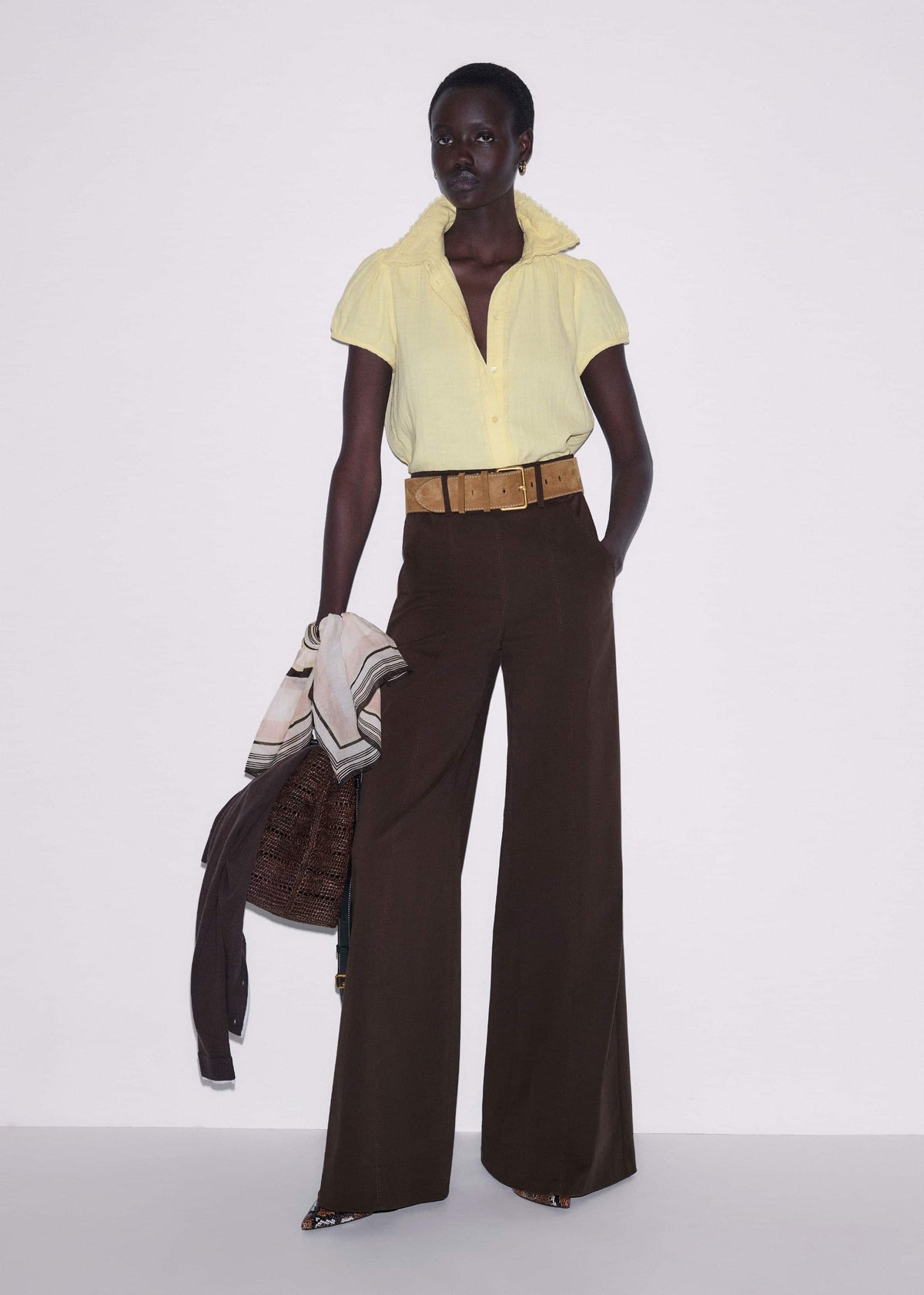 Yellow Cheesecloth Straight Summer Blouse | ME+EM Clothing