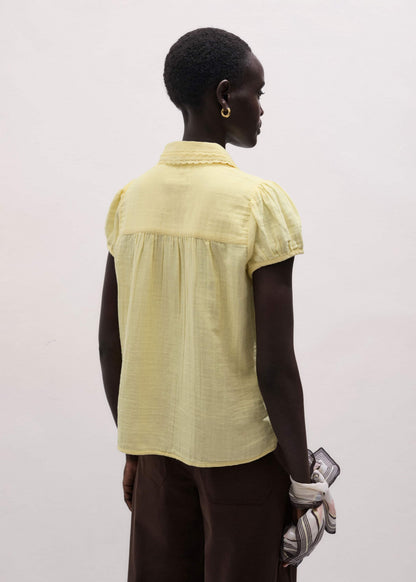 Yellow Cheesecloth Straight Summer Blouse | ME+EM Clothing