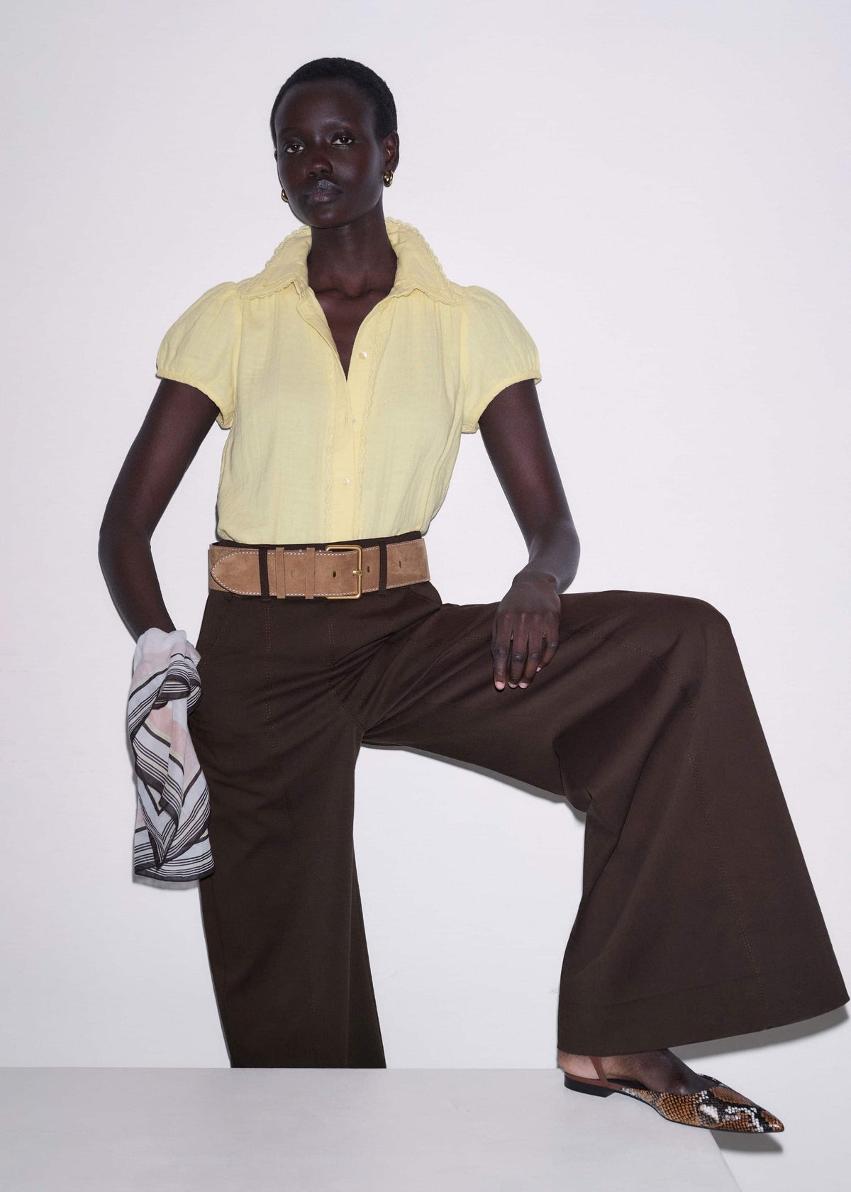 Yellow Cheesecloth Straight Summer Blouse | ME+EM Clothing