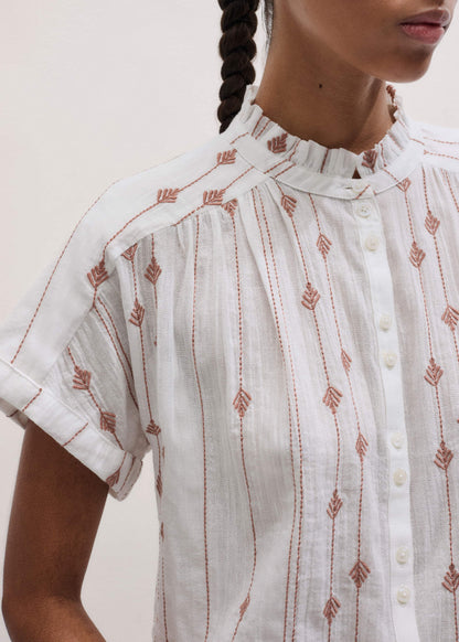 White Turn-Up Cuff Blouse | ME+EM Clothing