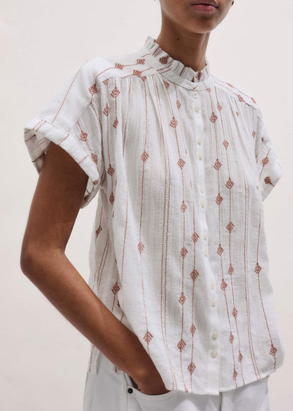 White Turn-Up Cuff Blouse | ME+EM Clothing