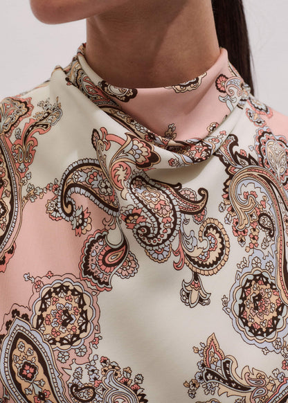 Pink Silk Draped Neck Top | ME+EM Clothing