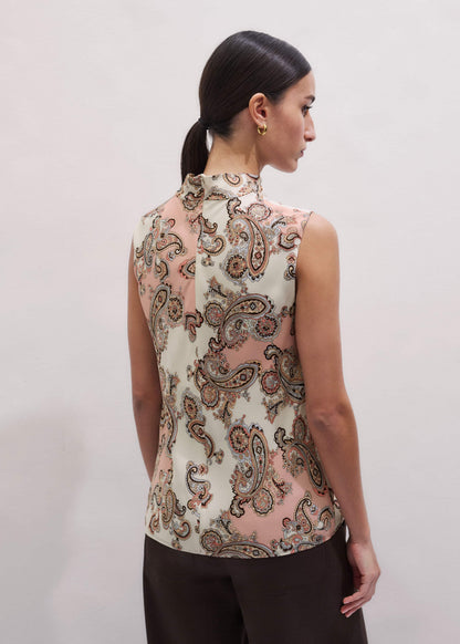 Pink Silk Draped Neck Top | ME+EM Clothing