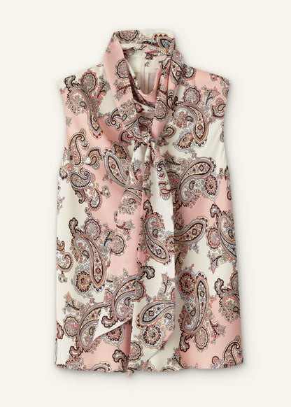 Pink Silk Draped Neck Top | ME+EM Clothing