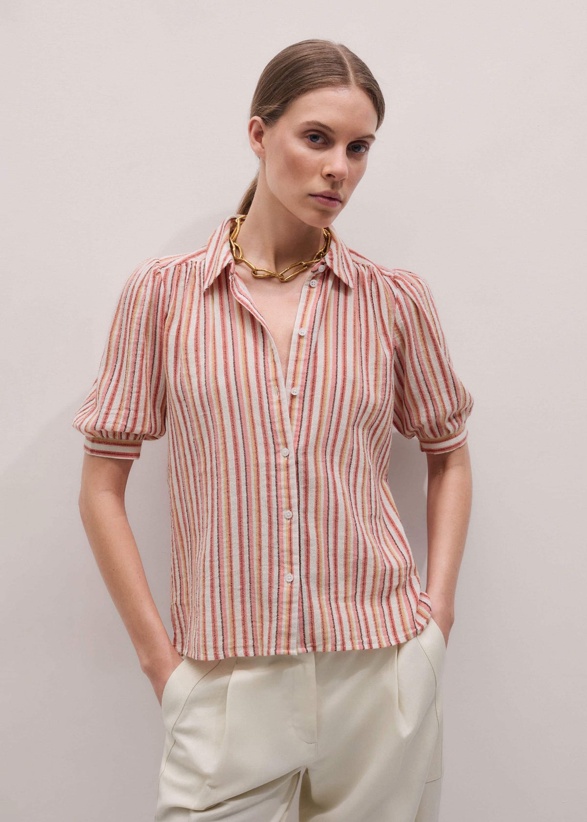 Pink Stripe Summer Blouse | ME+EM Clothing