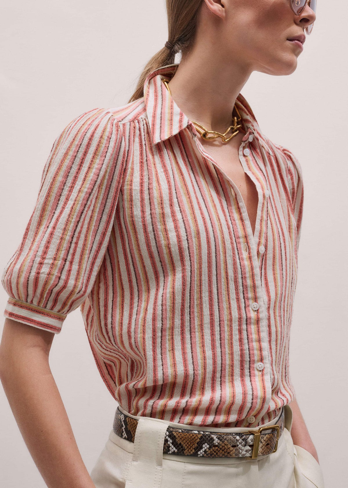 Pink Stripe Summer Blouse | ME+EM Clothing