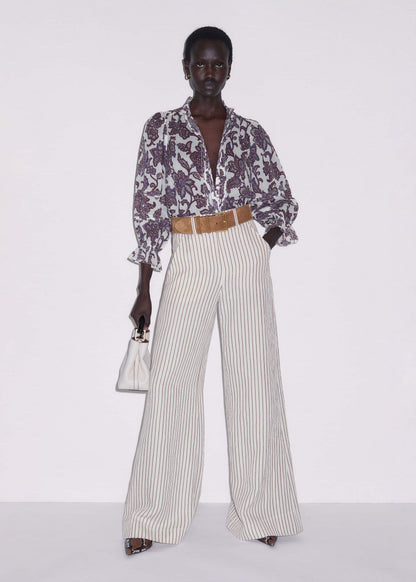 Cream Floral Print Blouse | ME+EM Clothing