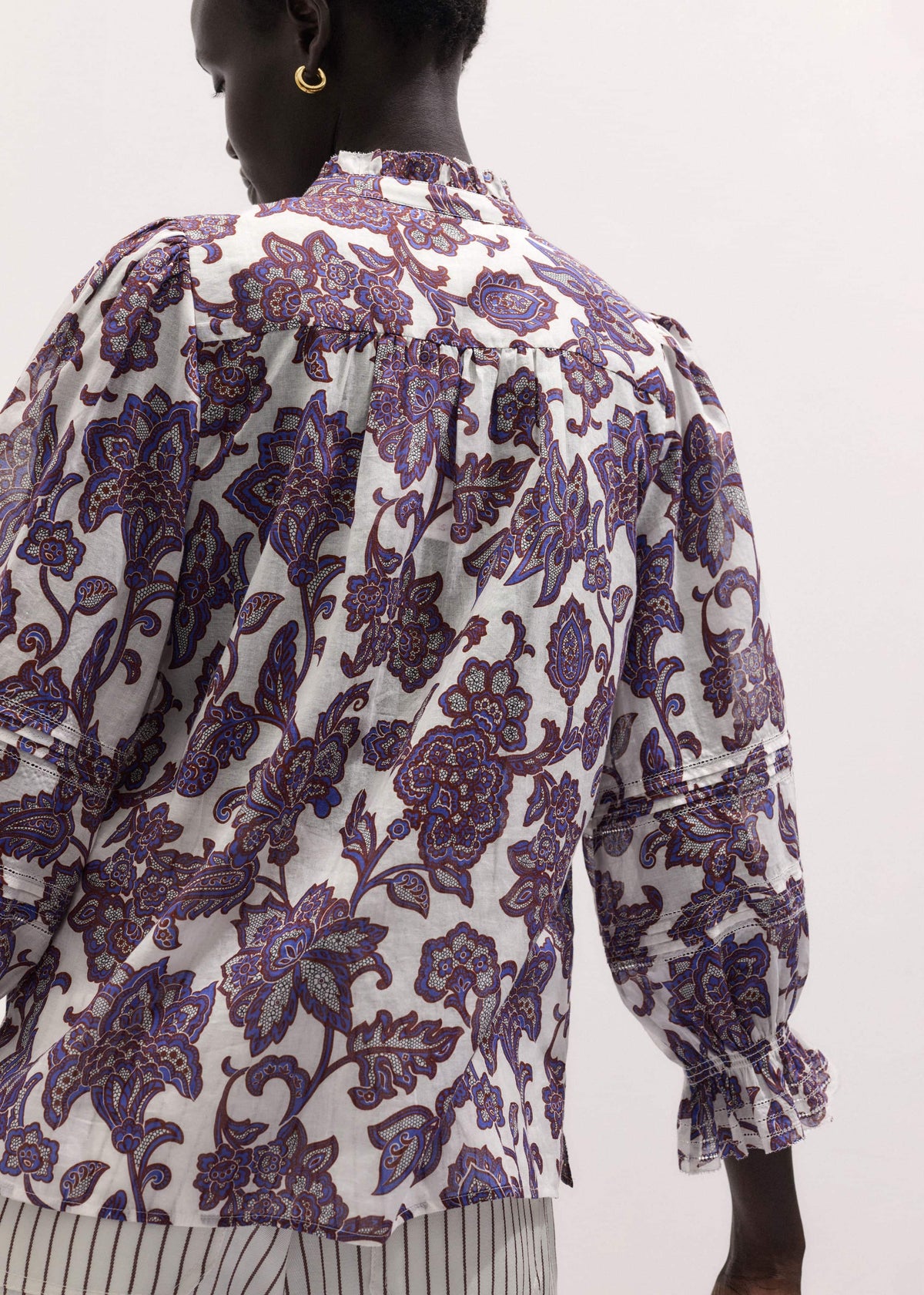 Cream Floral Print Blouse | ME+EM Clothing