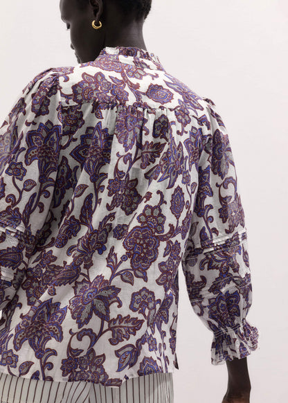 Cream Floral Print Blouse | ME+EM Clothing