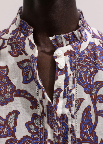 Cream Floral Print Blouse | ME+EM Clothing