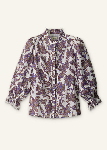 Cream Floral Print Blouse | ME+EM Clothing
