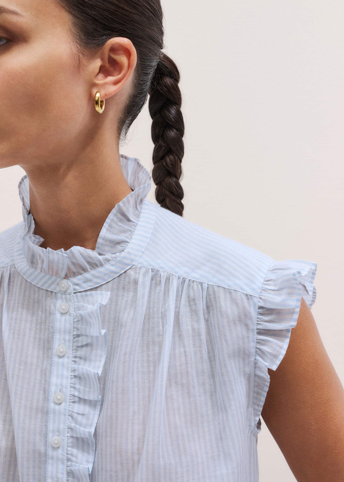 ME+EM's Blue Soft Stripe Blouse | ME+EM Clothing
