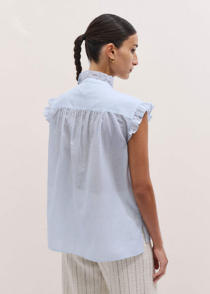 ME+EM's Blue Soft Stripe Blouse | ME+EM Clothing