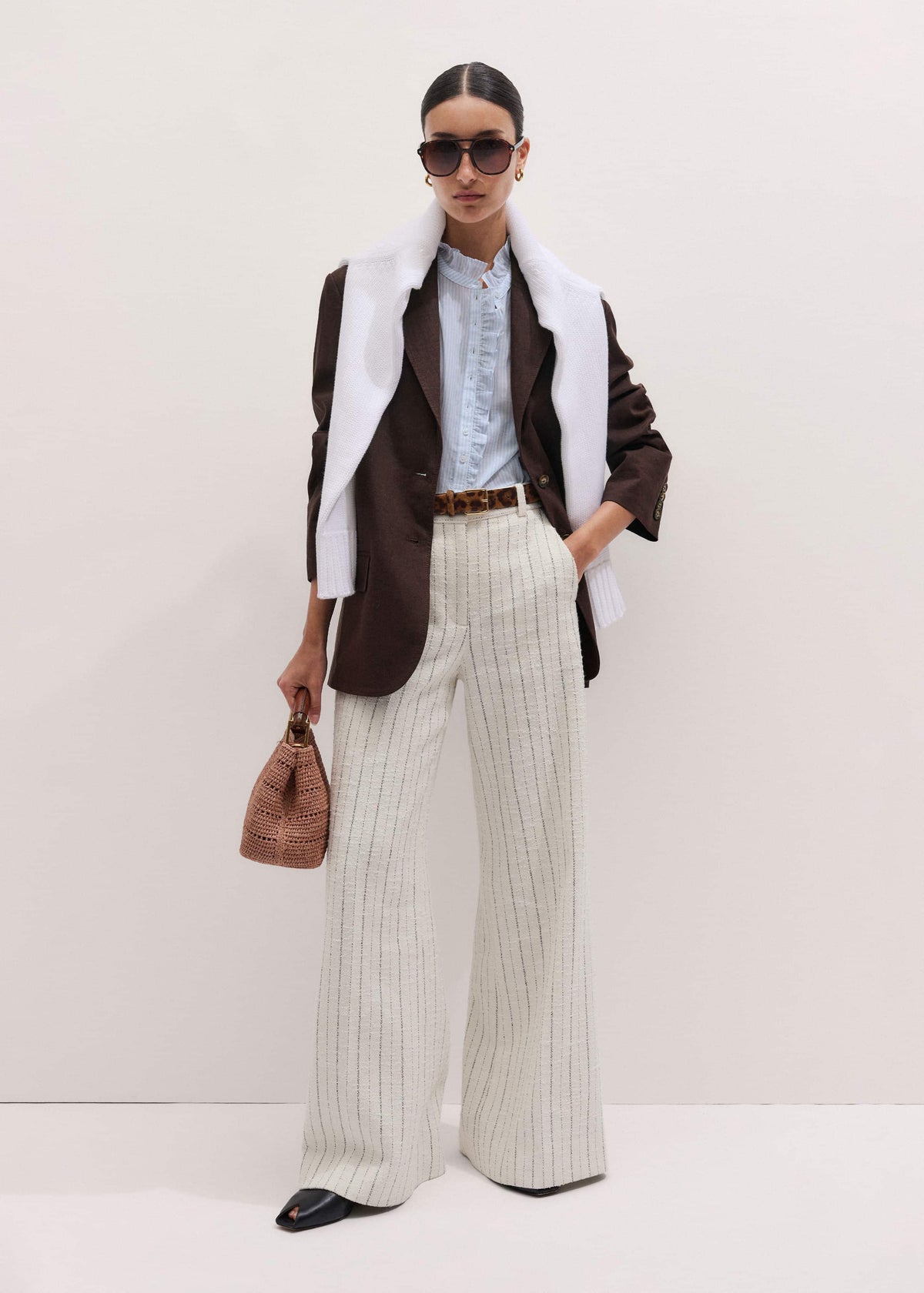 ME+EM's Blue Soft Stripe Blouse | ME+EM Clothing