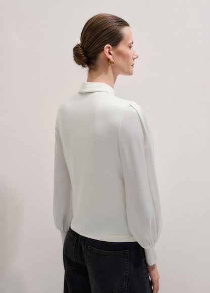 Cream Fluid Sleeve Layering Blouse | ME+EM Clothing