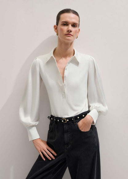 Cream Fluid Sleeve Layering Blouse | ME+EM Clothing