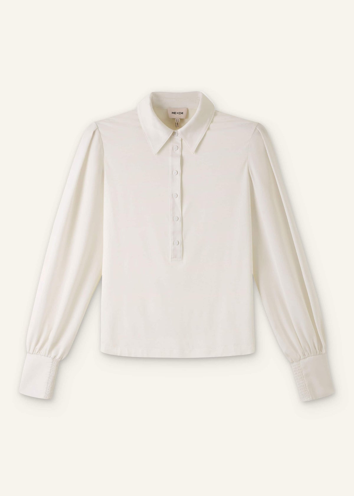 Cream Fluid Sleeve Layering Blouse | ME+EM Clothing