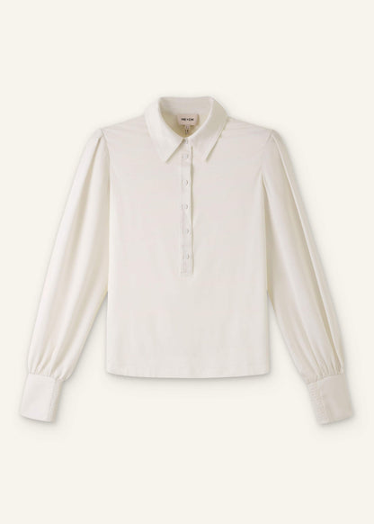 Cream Fluid Sleeve Layering Blouse | ME+EM Clothing