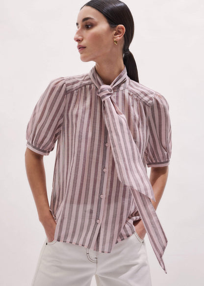 Pink Soft Stripe Blouse | ME+EM Clothing