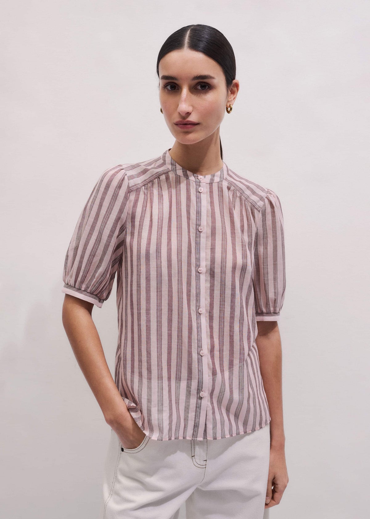 Pink Soft Stripe Blouse | ME+EM Clothing