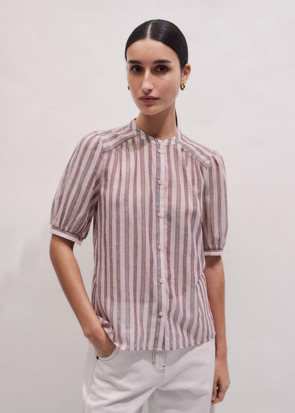 Pink Soft Stripe Blouse | ME+EM Clothing