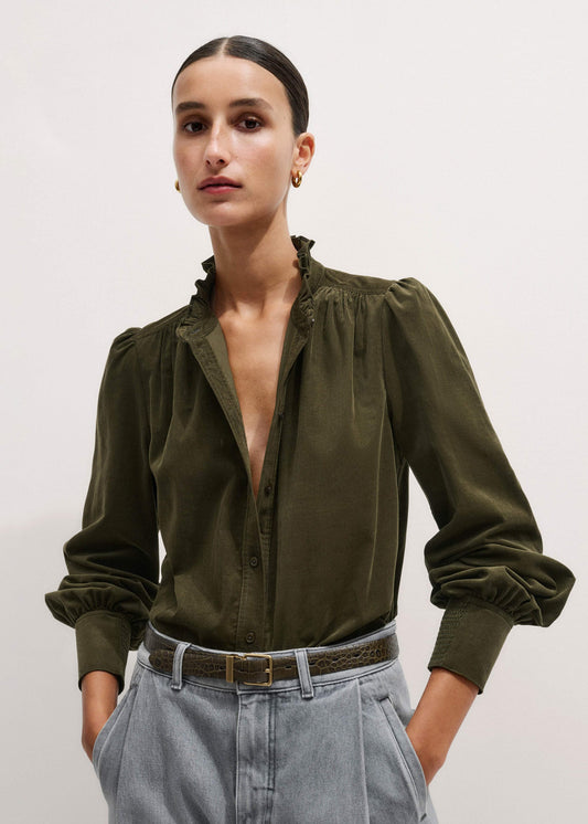 Olive Green Winter Blouse | ME+EM Clothing