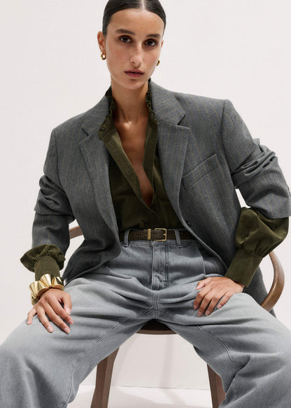 Olive Green Winter Blouse | ME+EM Clothing