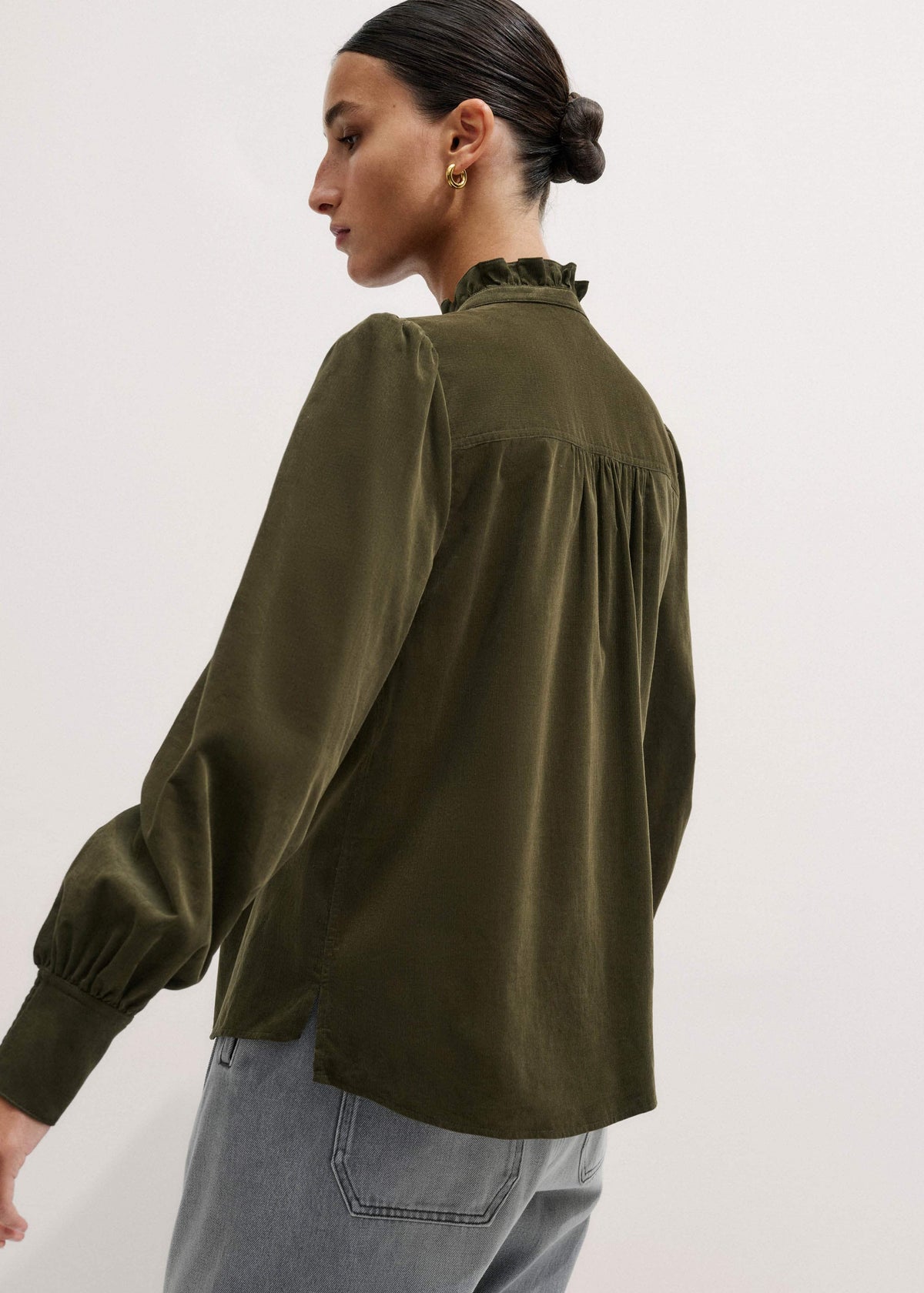 Olive Green Winter Blouse | ME+EM Clothing