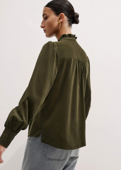 Olive Green Winter Blouse | ME+EM Clothing