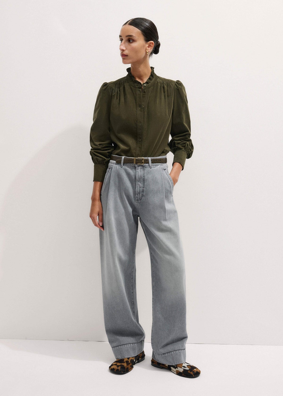 Olive Green Winter Blouse | ME+EM Clothing