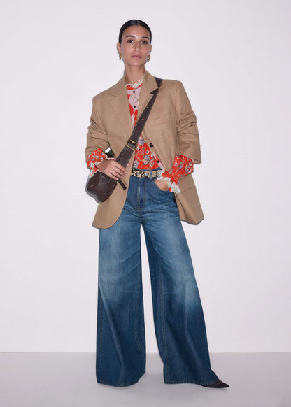 Orange Ornate Floral Paisley Print Blouse | ME+EM Clothing