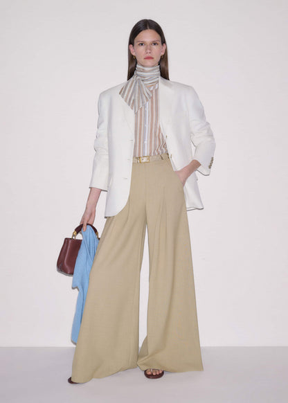 Brown Stripe Blouse + Tie | ME+EM Clothing