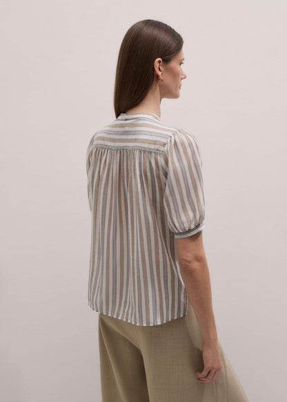 Brown Stripe Blouse + Tie | ME+EM Clothing