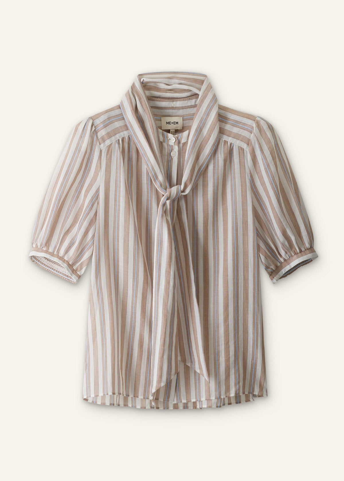 Brown Stripe Blouse + Tie | ME+EM Clothing