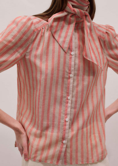 Orange Stripe Blouse + Tie | ME+EM Clothing