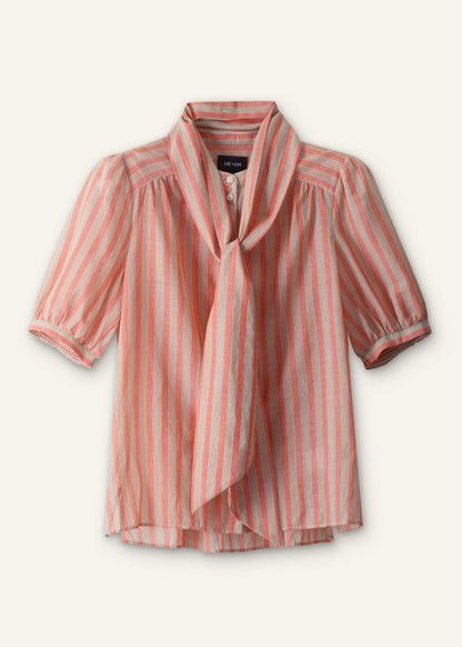 Orange Stripe Blouse + Tie | ME+EM Clothing