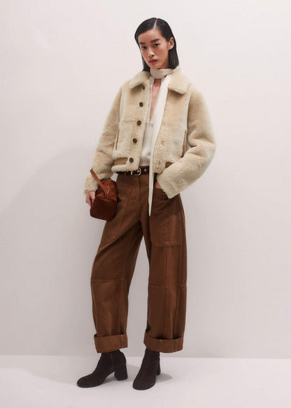 Cream High Neck Blouse + Tie | ME+EM Clothing
