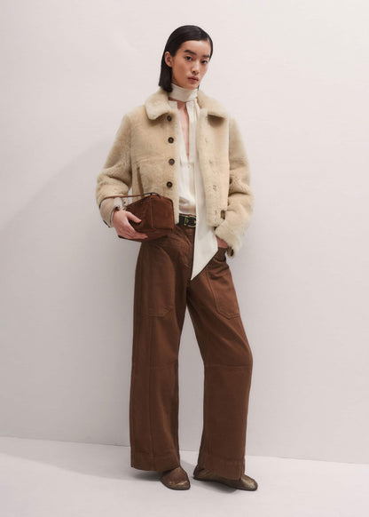 Cream High Neck Blouse + Tie | ME+EM Clothing