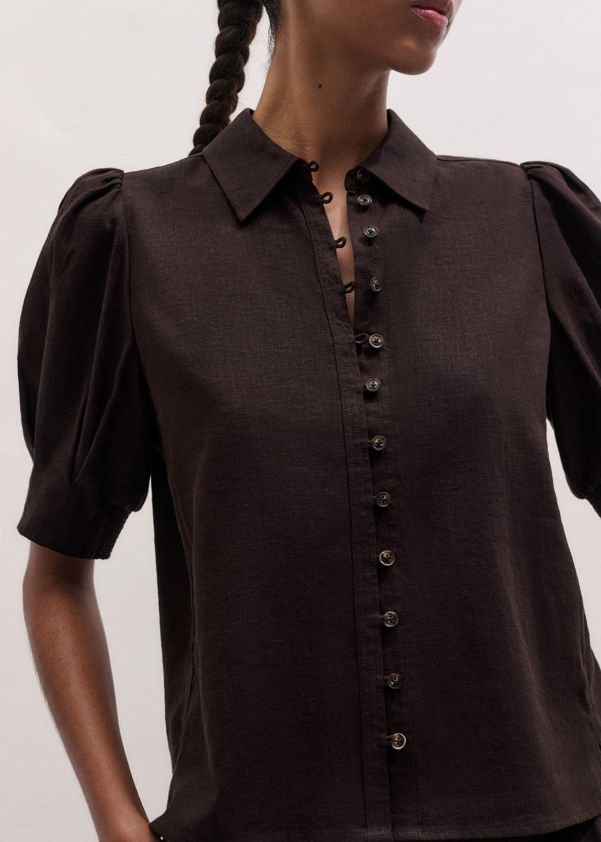 Brown Feminine Sleeve Blouse | ME+EM Clothing