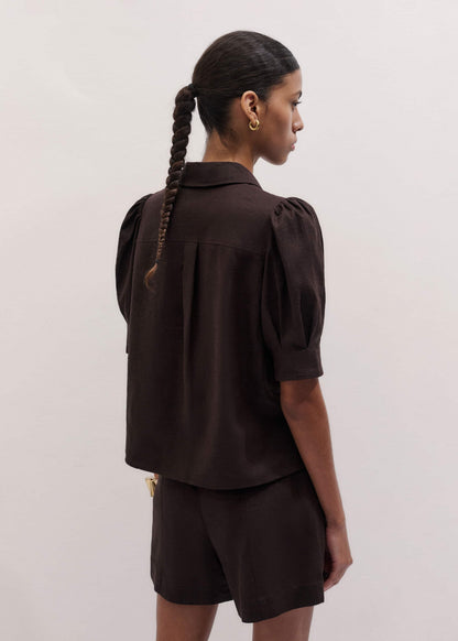Brown Feminine Sleeve Blouse | ME+EM Clothing