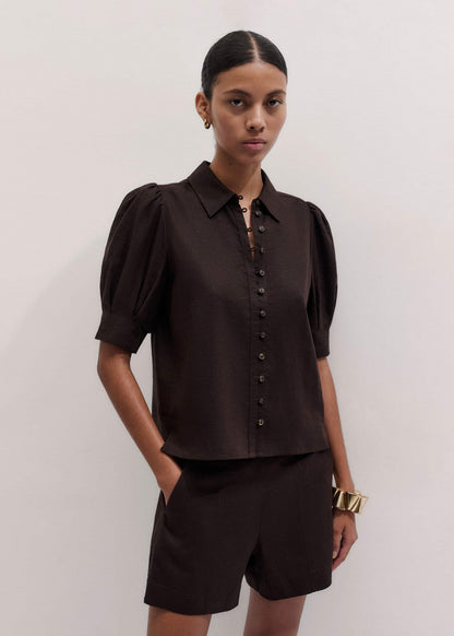 Brown Feminine Sleeve Blouse | ME+EM Clothing