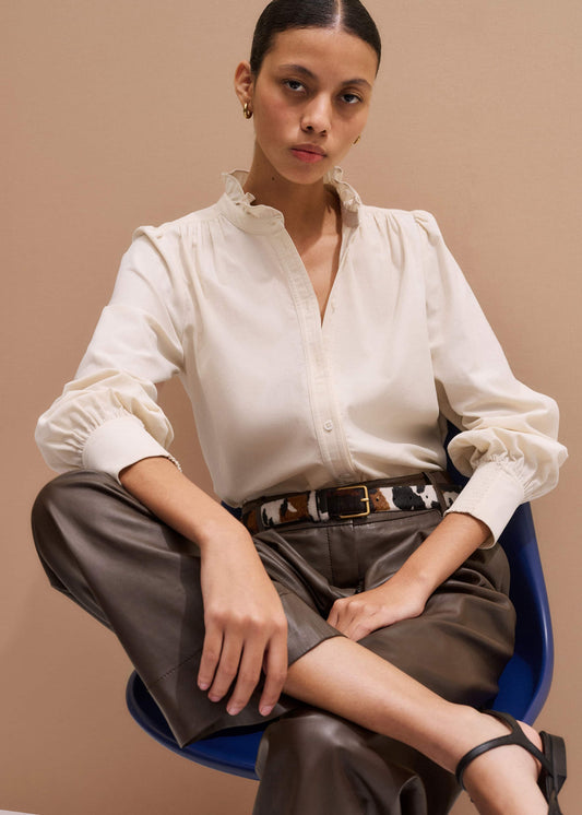 Cream Super Soft Micro Cord Blouse | ME+EM Clothing