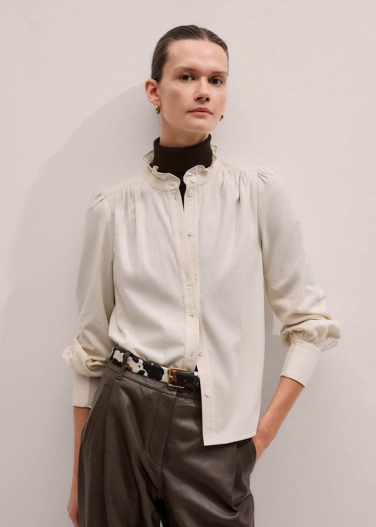 Cream Super Soft Micro Cord Blouse | ME+EM Clothing