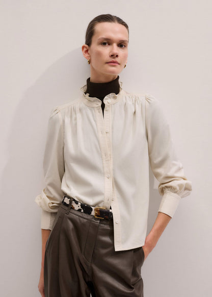 Cream Super Soft Micro Cord Blouse | ME+EM Clothing