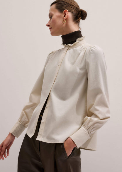Cream Super Soft Micro Cord Blouse | ME+EM Clothing