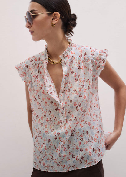 Cream Cap Sleeve Straight Top | ME+EM Clothing