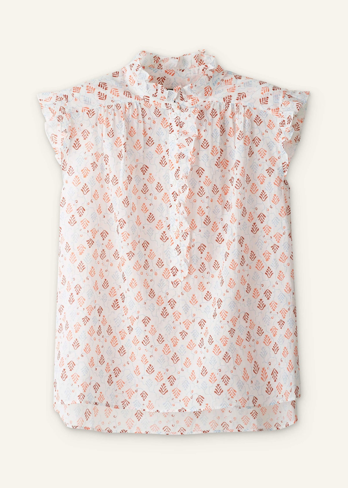 Cream Cap Sleeve Straight Top | ME+EM Clothing