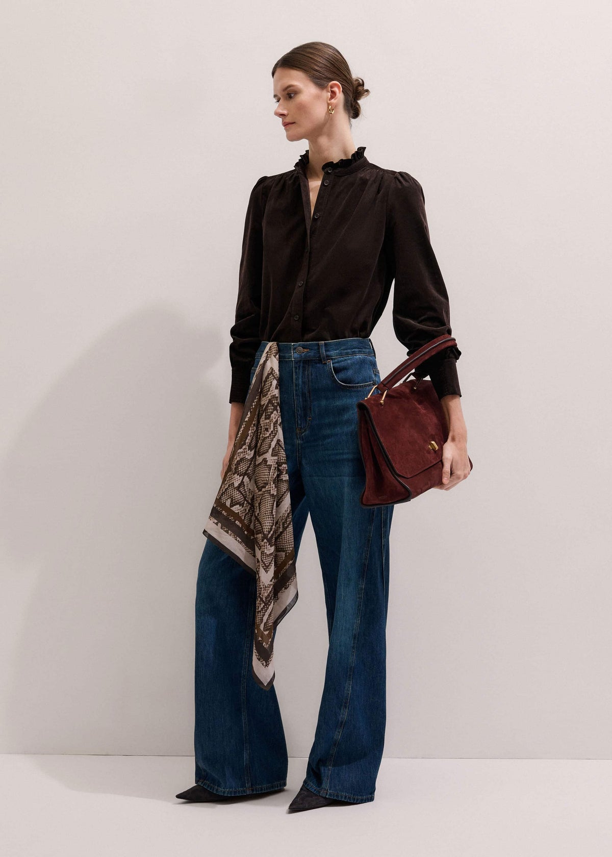 Brown Super Soft Micro Cord Blouse | ME+EM Clothing