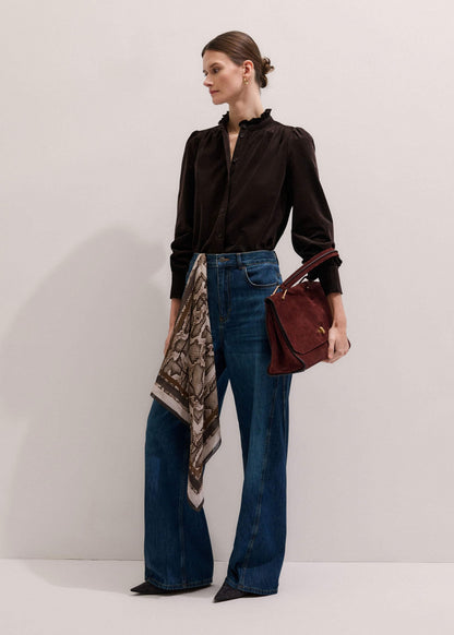 Brown Super Soft Micro Cord Blouse | ME+EM Clothing